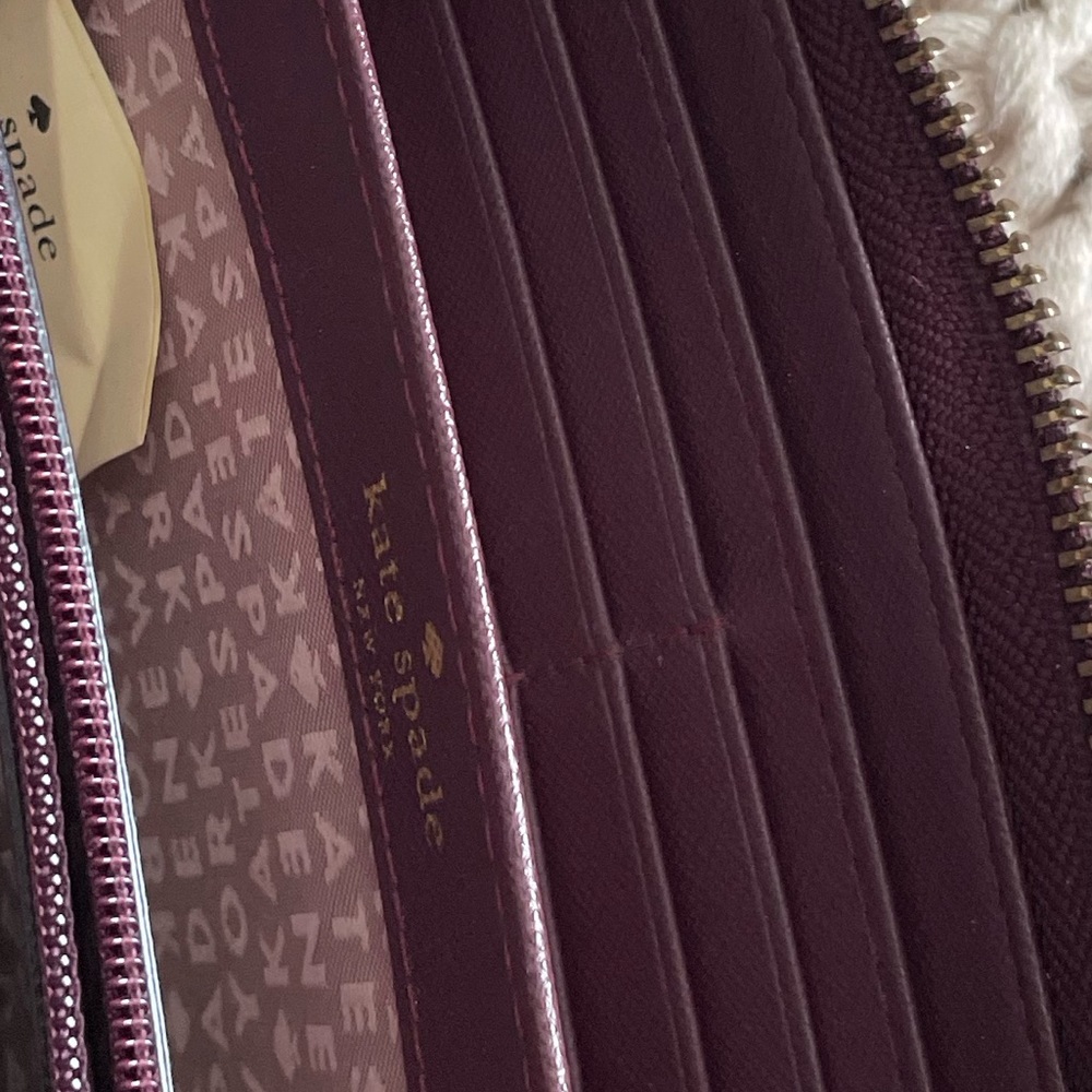 Kate Spade Burgendy Neda Laurel Way Leather Wallet - Picture 4 of 5